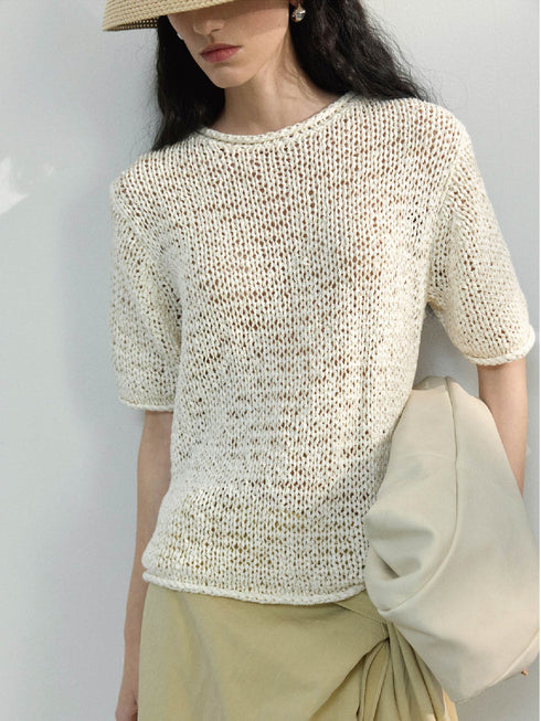 Chalk Mesh Top